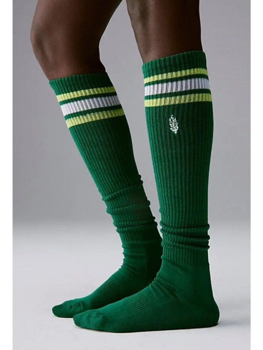 NWT FP Movement Knee High Logo Socks Heritage Green